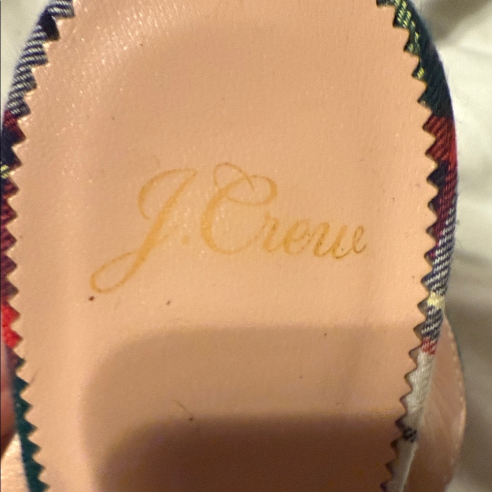 🪲 RARE J. Crew Harlow Plaid and Glitter Heels Plaid Festive holiday 10.5 - Picture 4 of 14